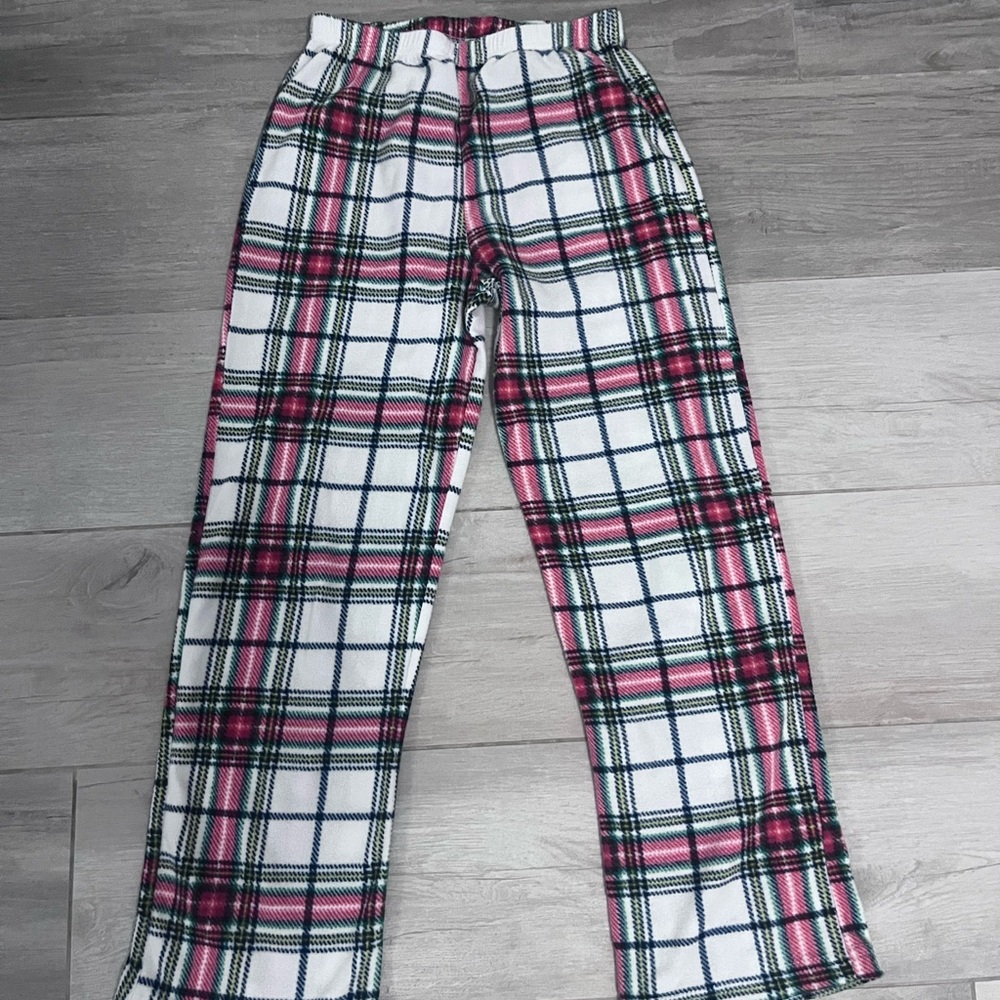 Plaid Kids Pajamas - Pink and White